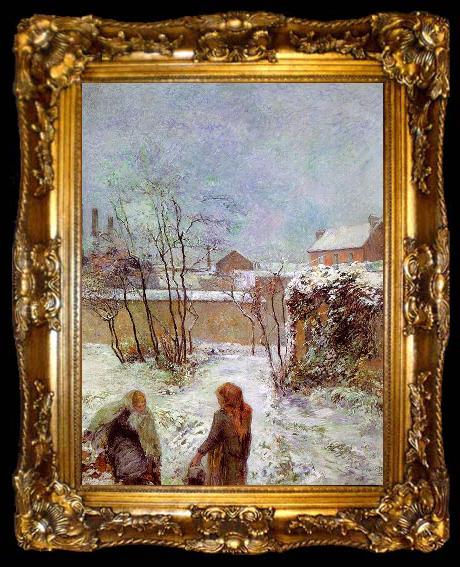 framed  Paul Gauguin The Garden in Winter, rue Carcel, ta009-2